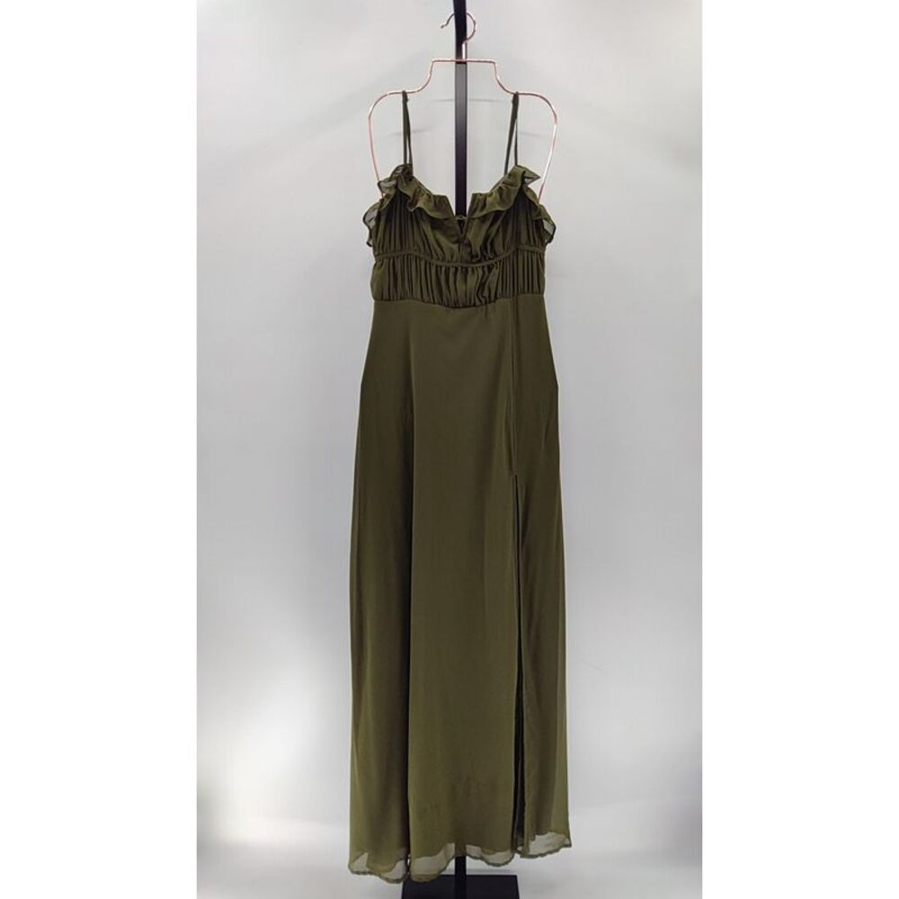 Lulu's Sage Green Ruffled Maxi Dress
